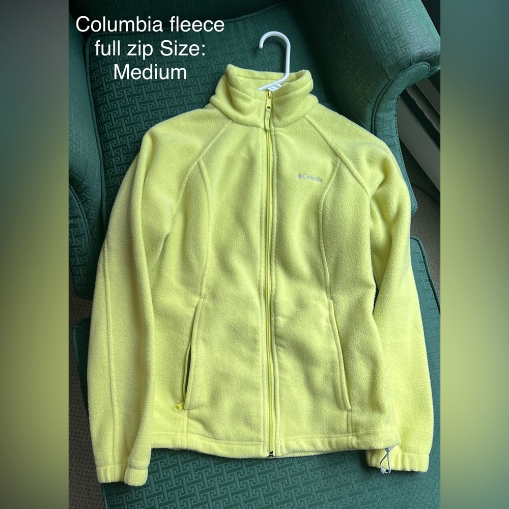 Yellow/Green Columbia Fleece Zip Up Jacket